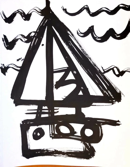 Abstract Expressionism Art Seascape Sailing Deco Original New Contemporary Decor
