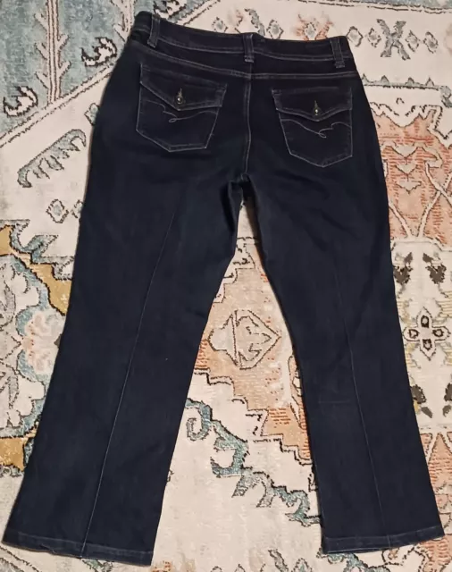 Nine West vintage boho Wide Cropped Leg jeans Sz 12 Y2K Stretch Skater 90’s
