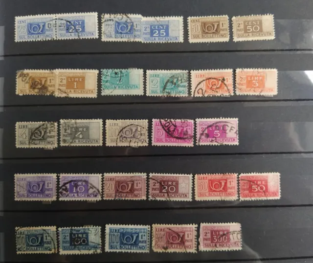 Lot 86 Timbres Colis Postaux Taxe Italie Oblitérés 1945 à 1949 / Stamps Italia