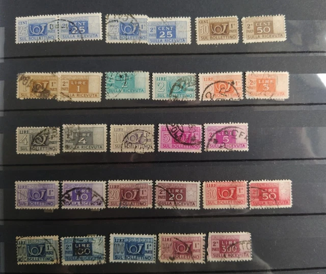 Lot 86 Timbres Colis Postaux Taxe Italie Oblitérés 1945 à 1949 / Stamps Italia
