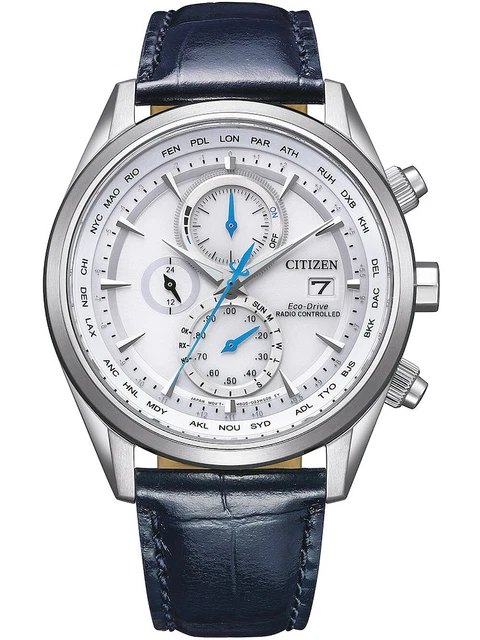 Montre Citizen AT8260-85L Eco-Drive – Chronographe Solaire Radio-piloté – Hommes – Cadran Bleu Foncé