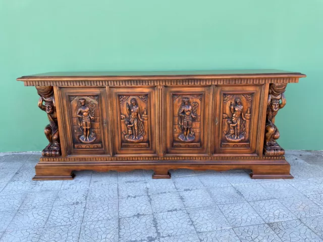 Important Preservative Style Baroque Italian Rich Sculptures 900 Console