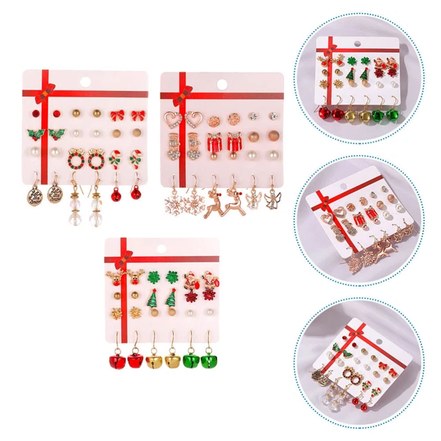 27 Pairs Bas De Noël Boucles D'oreilles Set De Noël Costume De Filles La Cloche