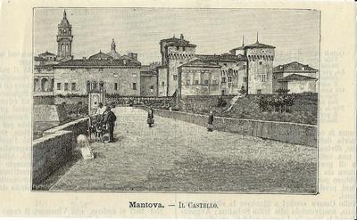 Stampa antica CREMOLINO veduta del castello Alessandria 1891 Antique print 