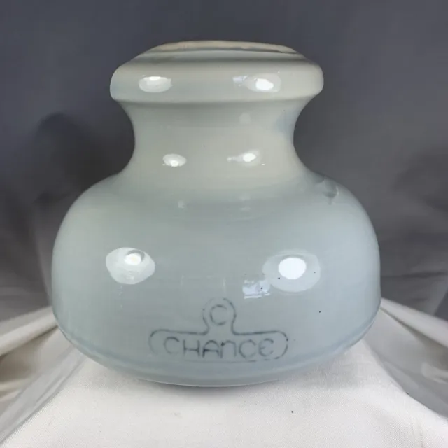 Vintage CHANCE Blue Porcelain Insulator Ceramic 4-1/4”