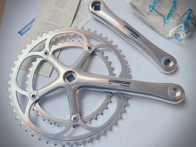 NOS CAMPAGNOLO RECORD 10 VITESSES 177,5 mm PÉDALIER CARRÉ