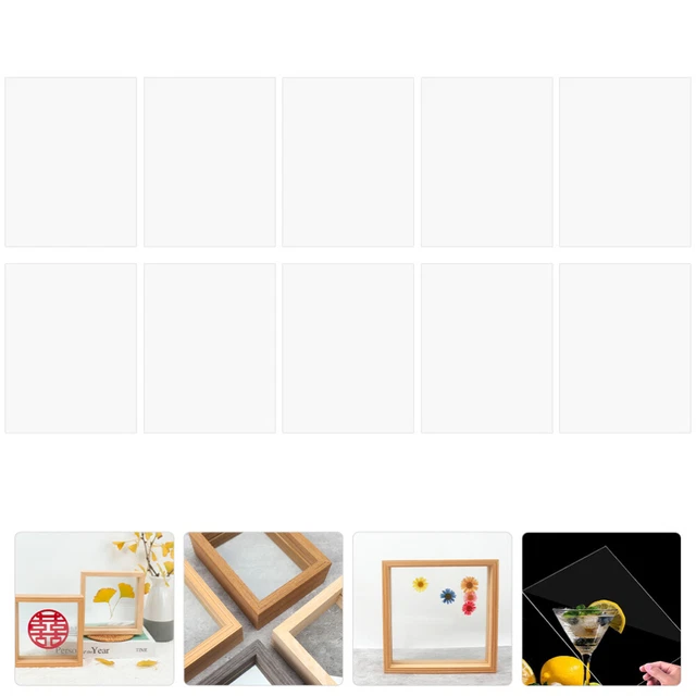 10pcs Clear Plastic Sheets Transparent Plastic Panels for Craft Picture Frames