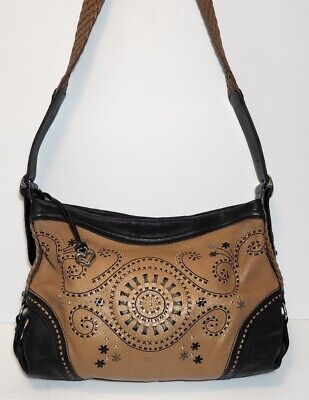 Brighton Montana Montreal Lg Whipstiched Shoulderbag Handbag Boho Hobo  Mrp$380