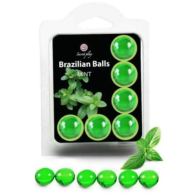 6 palline brasiliane alla menta commestibili lubrificante orgasmico aromatizzato