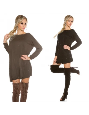 Vestito donna maglione maxi pullover abito corto largo oversize mini dress sexy