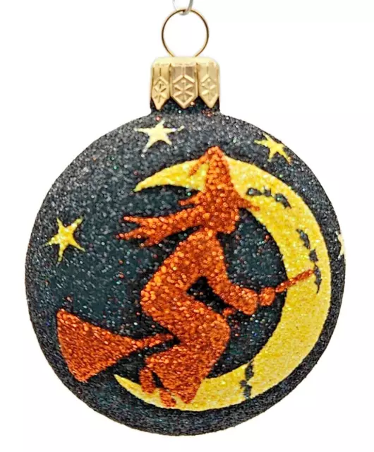 Patricia Breen Salem Medallion Black Orange Witch Halloween Christmas Ornament