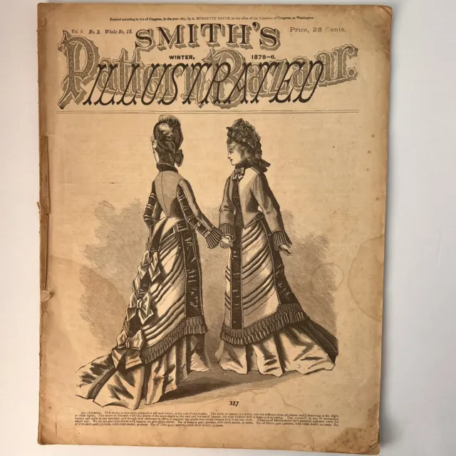 Smiths Illustrated Pattern Bazaar Winter 1875 Womens fashion magazine Ephemera