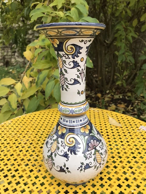 Vase Bouteille En Faïence De Nevers A .Montagnon