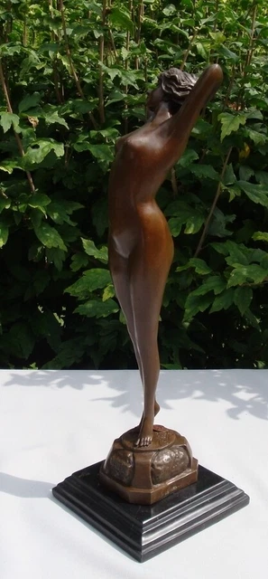 Estatua El Despertar Sexy Desnudo Art Deco Estilo Art Nouveau Estilo Bronce sóli 2