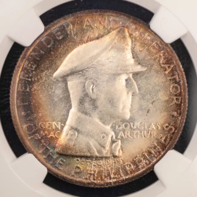 1947-S Philippines 1 Peso, MacArthur, NGC Uncirculated, Nice Toning KM 185 #143