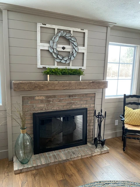 New 6 Foot Hand Hewn Rustic Barn Beam Style Fireplace Mantel 6" by 6"