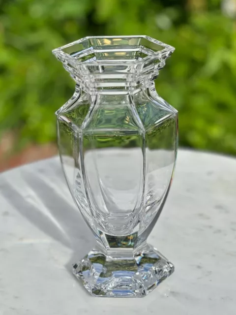 signed Waterford crystal vase 10" • elegant contemporary • heavy piece!
