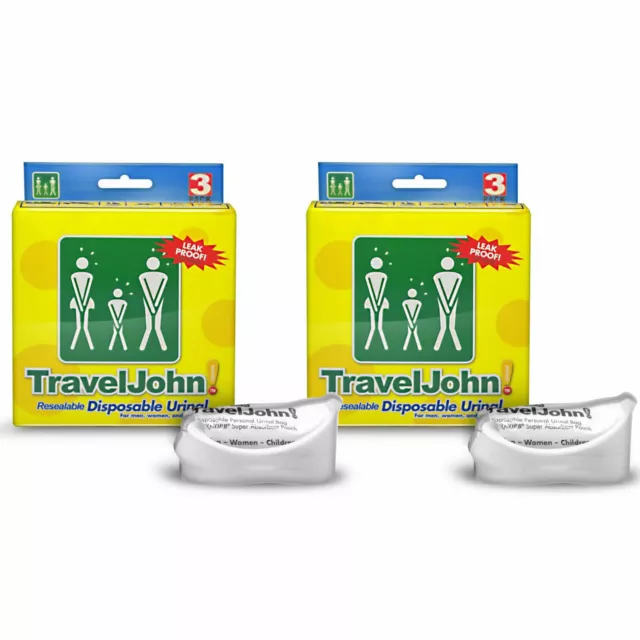 Travel John Unisex Disposable Urinal (Pack of 6)