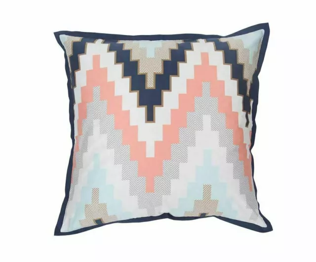 Blissliving Home Harper Euro Chevron Pillow Sham 26in. x 26in. - Navy Blue