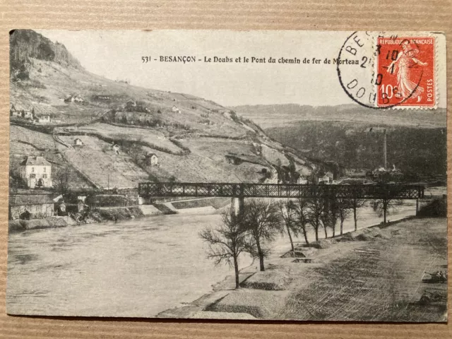 Cpa Besançon -Le Doubs Et Le Pont Du Chemin De Fer De Morteau- (1920 ?)