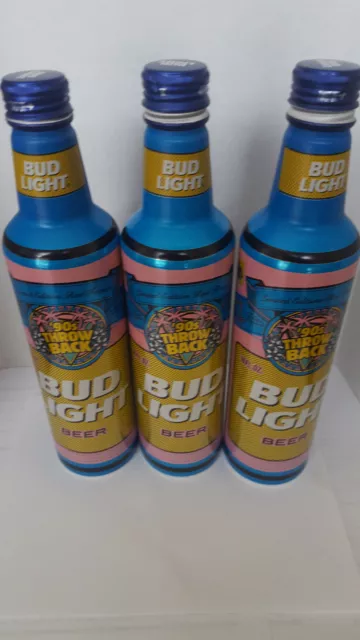 BUD LIGHT *'90s THROW BACK **16 OZ  ALUMINUM ,TOP OPEN  EMPTY.   TOTAL THREE (3)