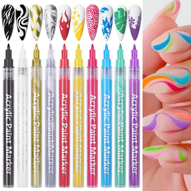 Stylo Graffiti Imperméable Pour Nail Art Outil De Dessin De Lignes #