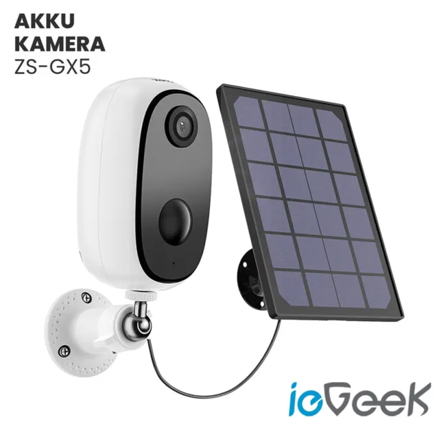 ieGeek 2K/3MP Überwachungskamera Aussen Akku WLAN Kamera Outdoor mit Solarpanel