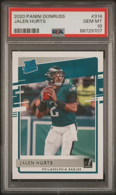 2020 Panini Donruss Jalen Hurts Rated Rookie Rc #314 Gem Mint Psa 10