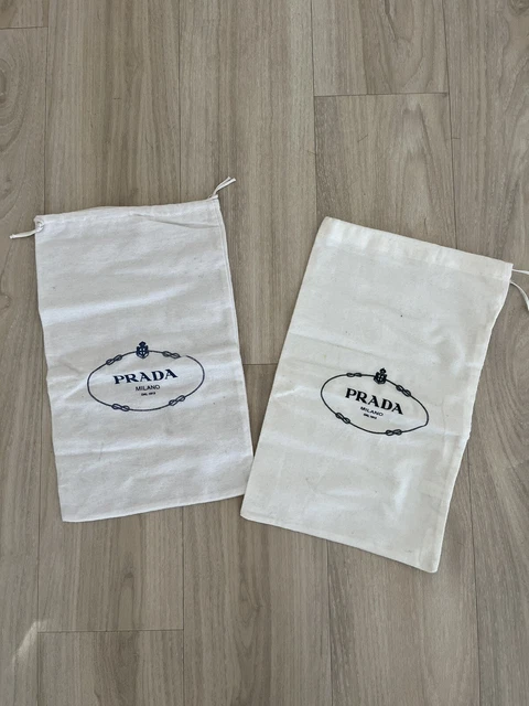 2Staubbeutel von Prada für  Sneaker / Schuhe, Taschen mit Logo in weiss Original