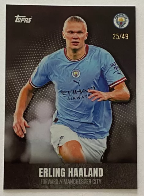 Erling Haaland Topps Manchester City Team-Set 2022-2023 noir parallèle 25/49