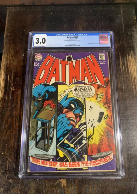 Batman Comic #220 CGC 3.0⭐️1970⭐️Classic Neal Adams Cover⭐️