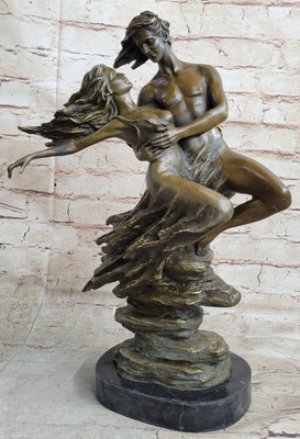 Aldo Originale Art Nouveau Ballerina Da Italiano Artista Aldo Vitale Bronzo Scultura 