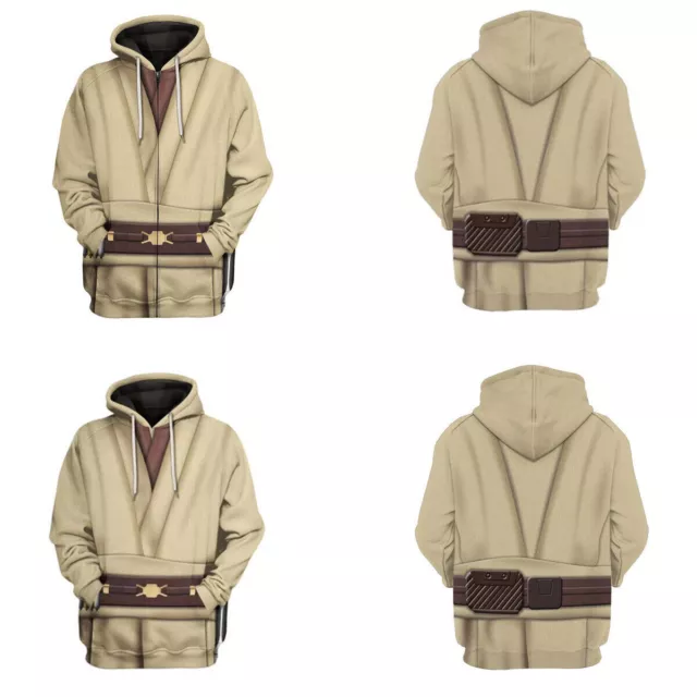 Star Wars Obi Wan Kenobi 3D Hoodies Jedi Darth Vader Sweatshirts Coat Costumes.