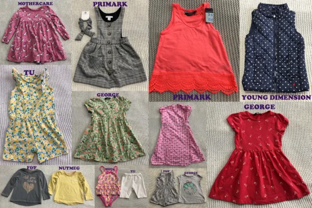 Enorme pacchetto di vestiti per ragazze 3-4 anni GEORGE, TU,MOTHERCARE, F&F, M&Co, NUTMEG, PRIMARK