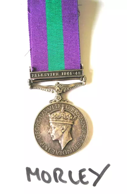 Military Medal Palestine GSM 1945-48 1403217 Spr F Morley RE