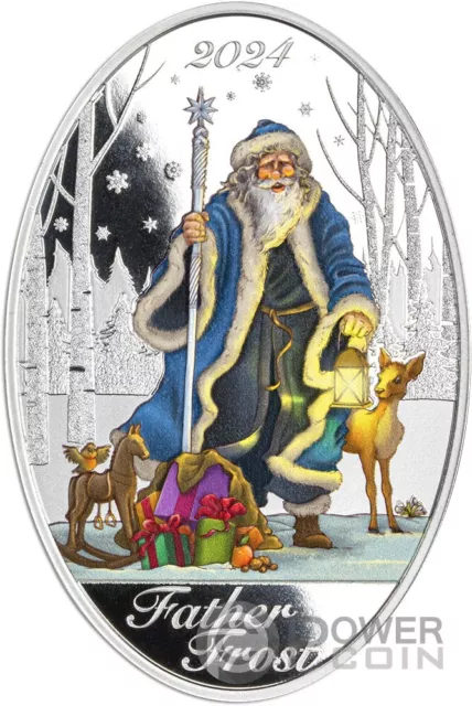 FATHER FROST Matrioshka Doll 1 Oz Silver Coin 5$ Solomon Islands 2024