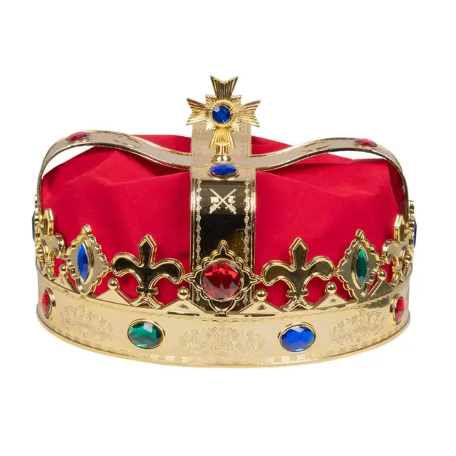 Per Bambini Reale King Corona Rosso Gioielli Incoronazione Cappello Costume