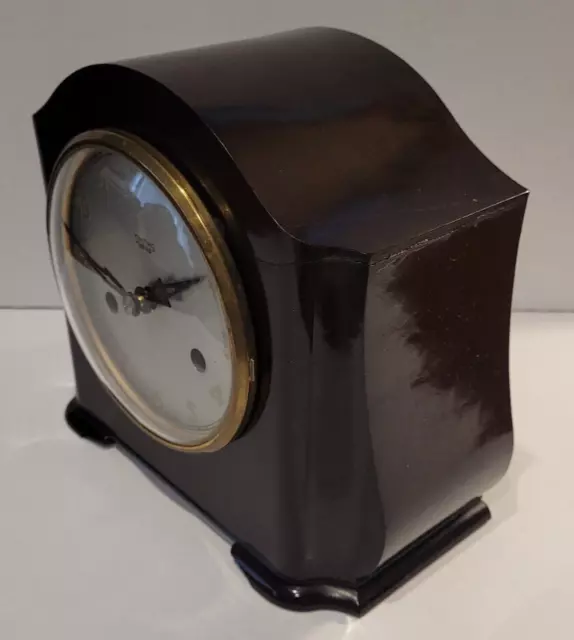 Antique c1940’s English “Smiths” Bakelite Cased Chiming Mantel Clock (Working) 3