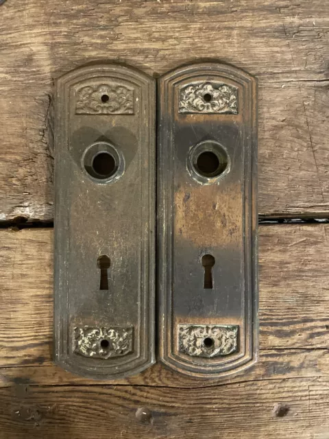 🏅PAIR Antique/Vintage Ornate Back Plate, Victorian, Art Deco, Door Hardware