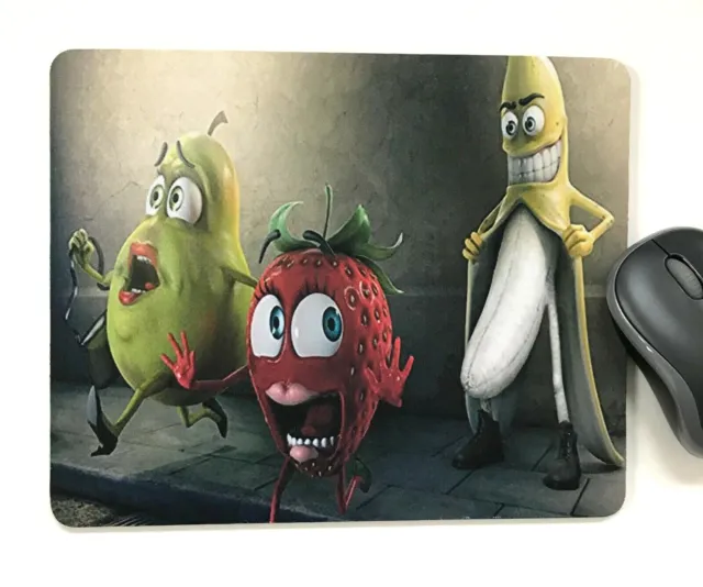 Mouse Mat Pad Funny Fruit Laptop Desktop Office made in UK choose size