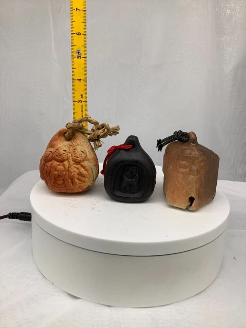Japanese Clay Bell Ceramic Dorei Asian Antiques Jizo Shrine