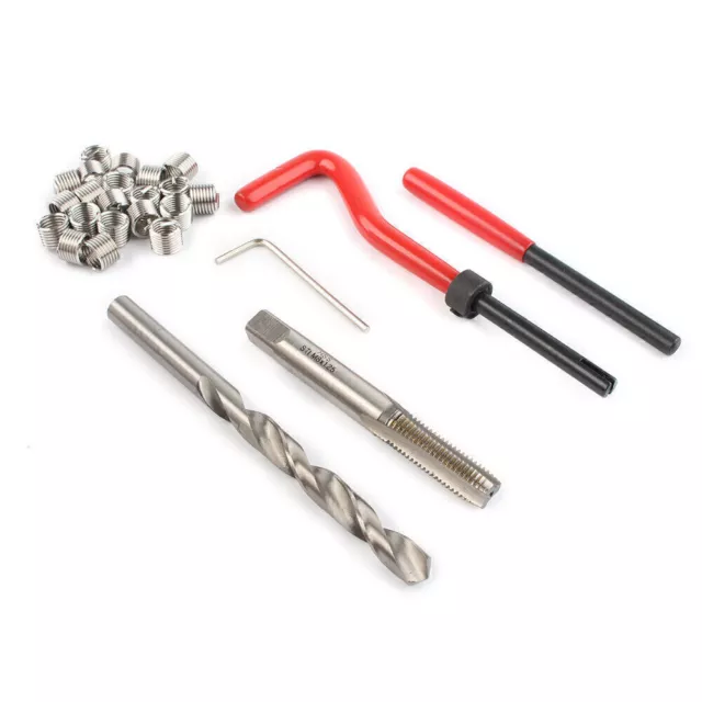 25PCS M8X1.25 Metric Thread Repair Install Tool Insert Kit M12 Helicoil Coil