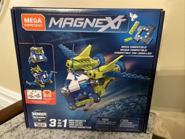 Mega Construx 3 in 1 Mag-Rockets Construction Toy 56 Piece Set Magnext NEW
