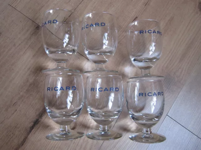 6 verres anciens ricard