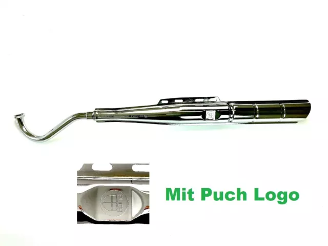 45km/h Version mit PUCH Logo Auspuff Puch Maxi S N 28mm E50 original Look chrom