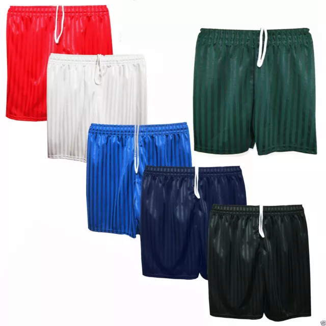 Unisex Kids Adults Boys Girls School PE Shorts Sports Shadow Stripe Childrens