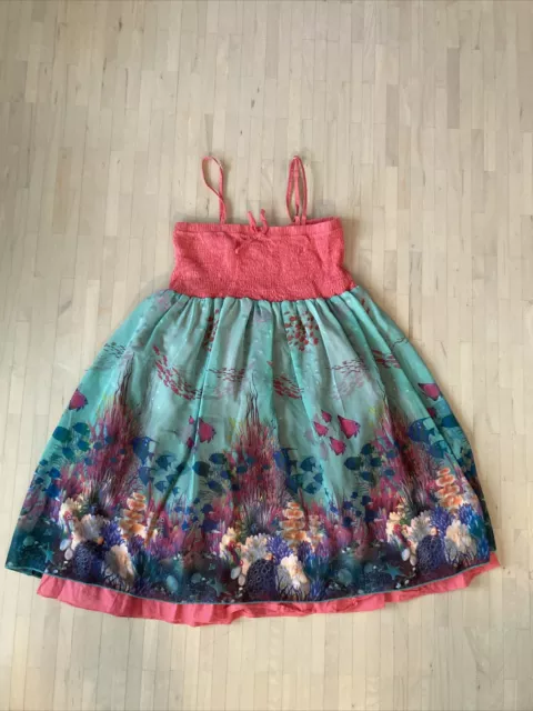 Wunderhübsches Sommerkleid Gr. 164 Zweilagig Ozeandruck