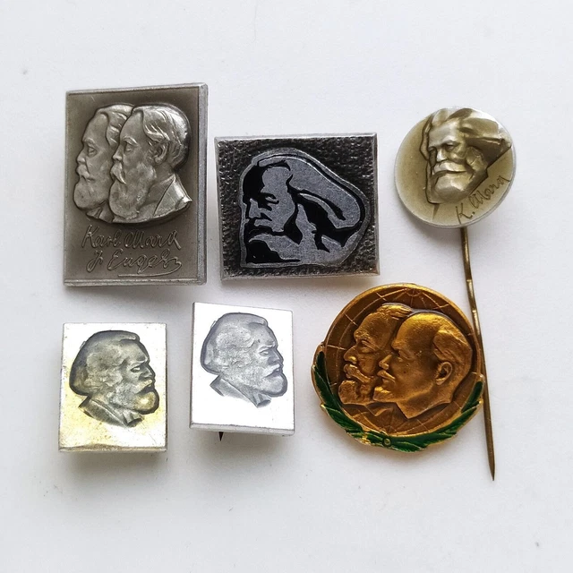 Distintivo sovietico vintage Pin Karl Marx Comunismo Propaganda URSS...