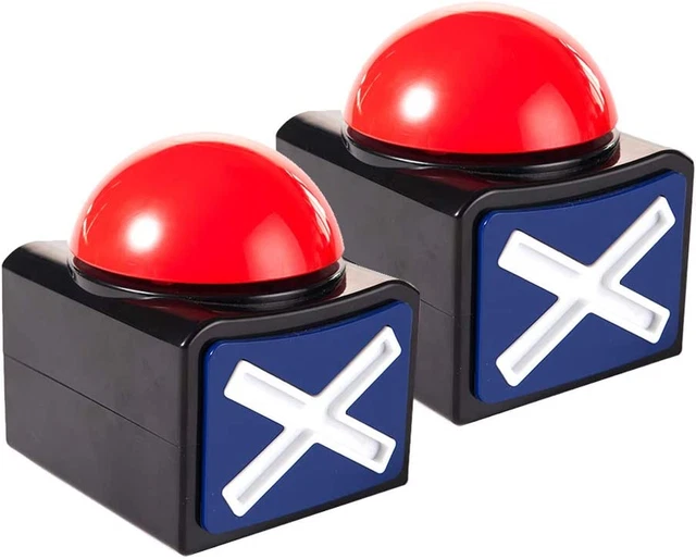XL Buzzer Alarm Button with Sound and Light Trivia Quiz Game (2X)