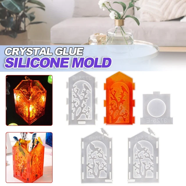 DIY Silikonform Box Stift Teelicht Kerzenhalter Epoxidharz Casting Form Craft